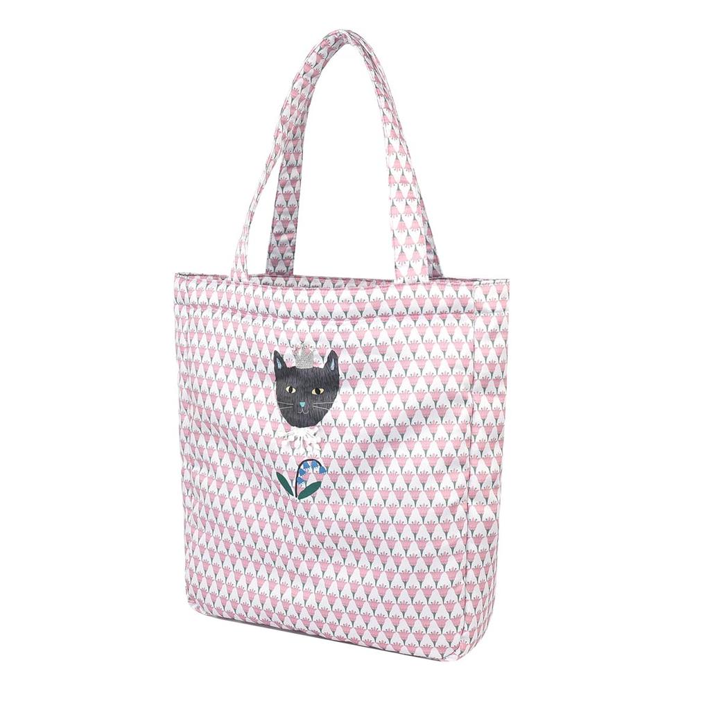 Kusguru Japan Parlor Suzuran-do Satijnen Print Tote Bag, Dames, 258059, Roze