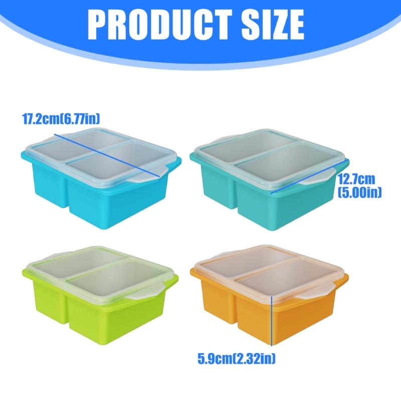 Flexible Silicone Ice Cubes Mold With Cover Ideal For Making Big Ice Cubes Food Freezer Container Kitchen Gadget