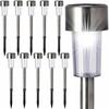 10 X Lampa Lampki Solarne Słupek Inox Ogrodowe