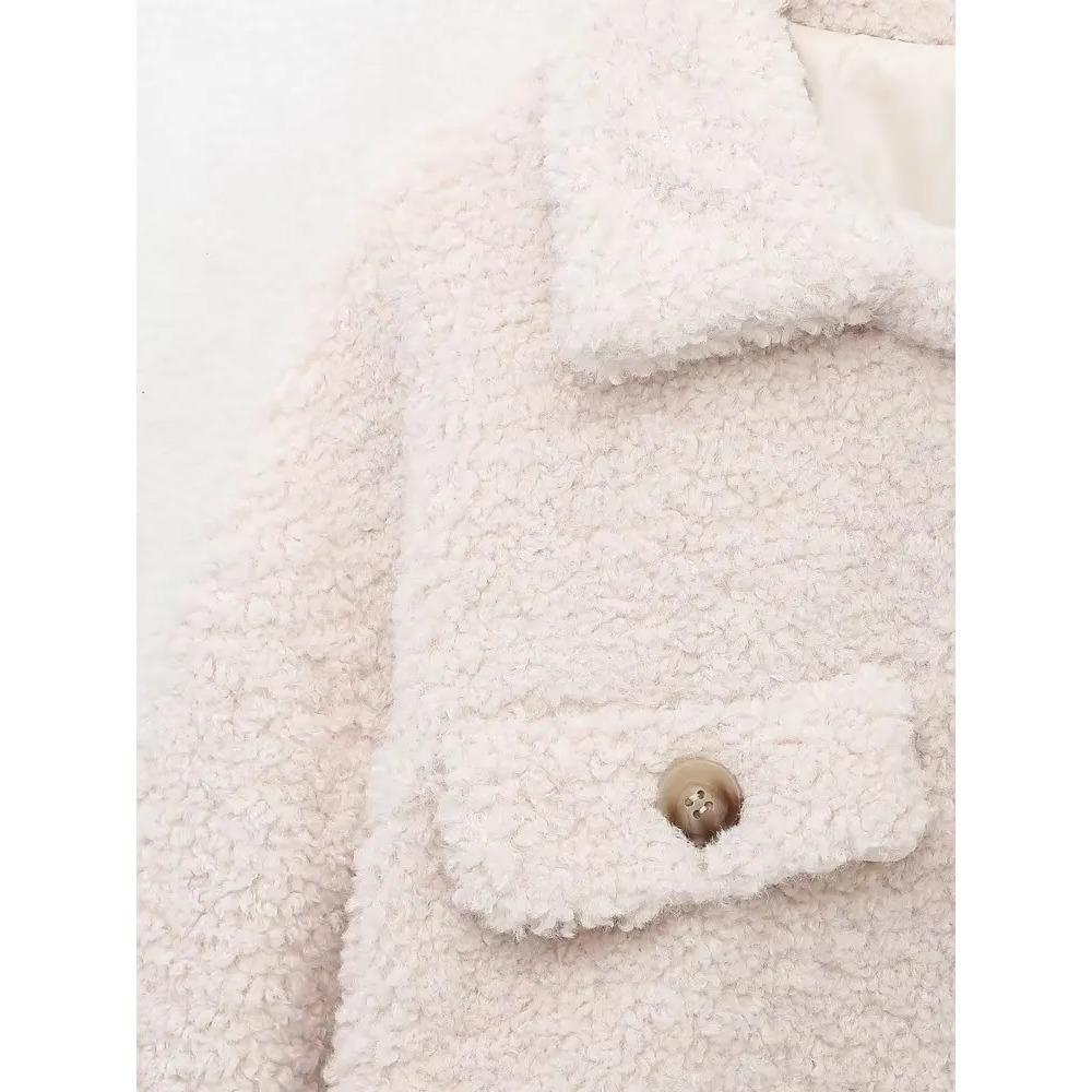 Autumn and Winter Fashion Loose Holiday Style Lapel Button Cardigan Wool Cake New Solid Color Everything Long Sleeve Coat