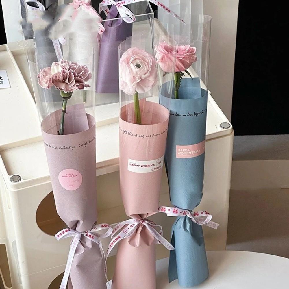 20 Pieces Transparent Hug Bucket Bouquet Romantic Flower Wrapping Paper  Valentine's Day