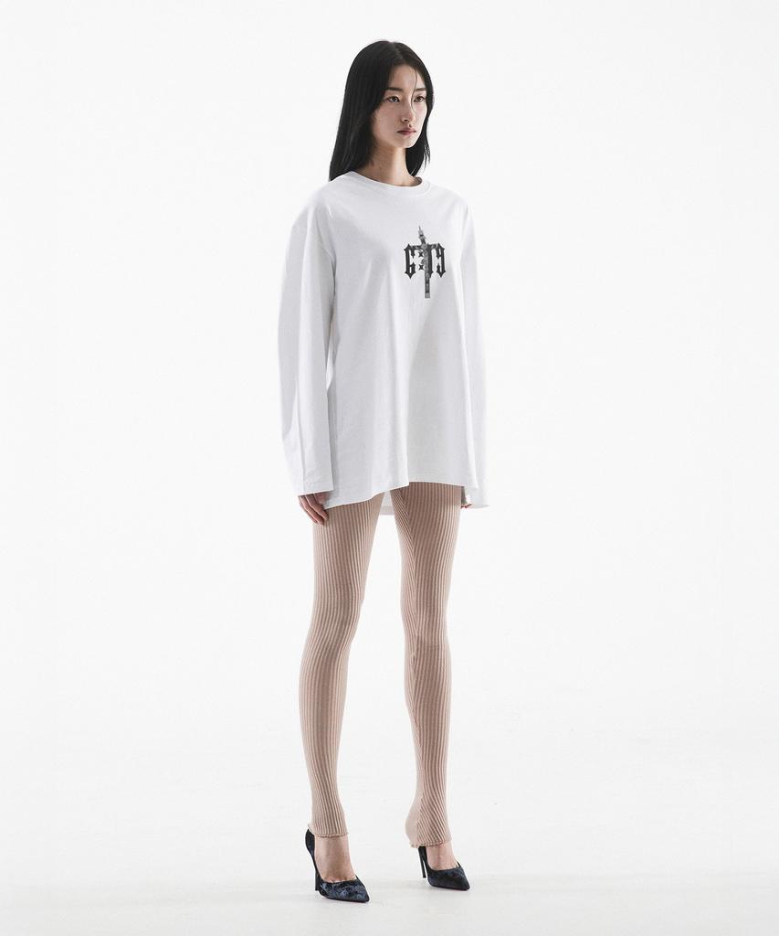 Paensyo 6:19 Cross Over Fit Long Sleeve - White