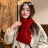 Winter versatile fashionable scarf for women's autumn and winter new cross small scarf solid color warm scarf