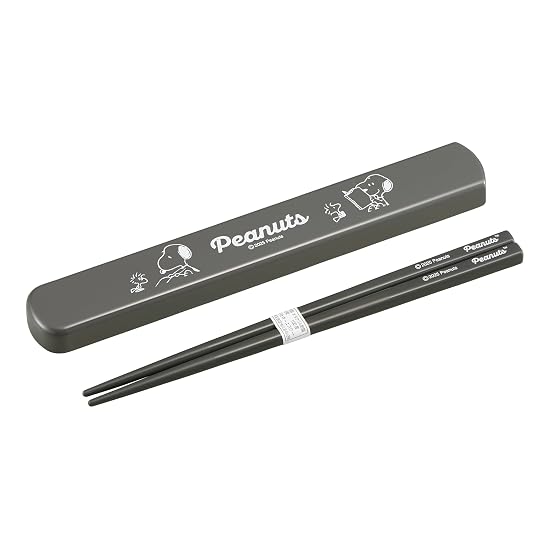 OSK Slide-Type Chopstick and Case Set (19.5cm) Snoopy (Black) HS-16 Black B0G11SGV1Y