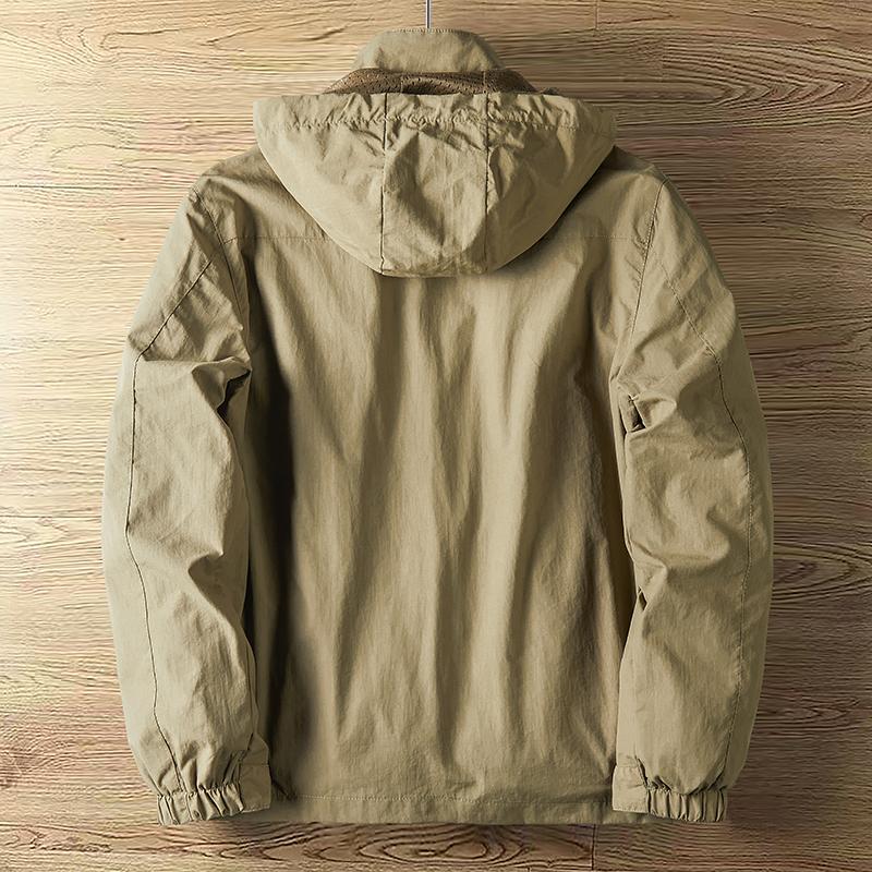 Men's Fashion Spring and Autumn Casual Outdoor Jackets Thin Section Punching Jacket with Hat Men's Versatile Clambing Streetwear