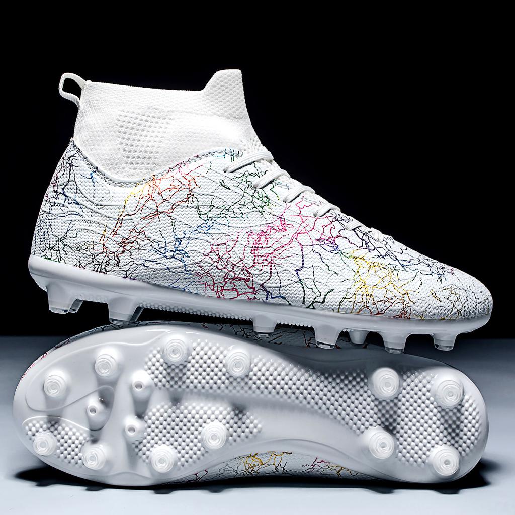 Professional High Top Football Shoes AG/FG Long Nail Artificial Grass Outdoor Sports Training Shoes Men's and Women's Nail Shoes
