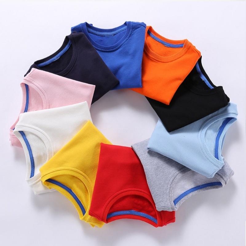 Spring Children's Cotton Sweatshirt Boy and Girl Casual Solid Plain Hoodies Tops 3-10 Years Kids Long Sleeve T-shirt Cltohes
