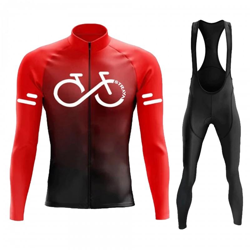 Unisex Long Sleeve Cycling Jersey Set Mountain Road Bikes Quick-Dry Performance Apparel