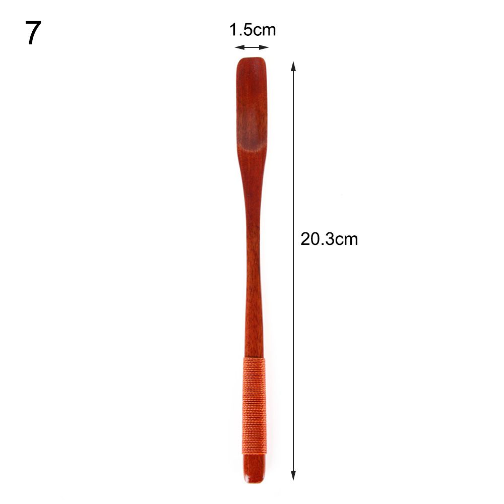 New Coffee Long Handle Wooden Spoon Household Items Tableware Stirring Honey Tea Scoops Nanmu Paint Color