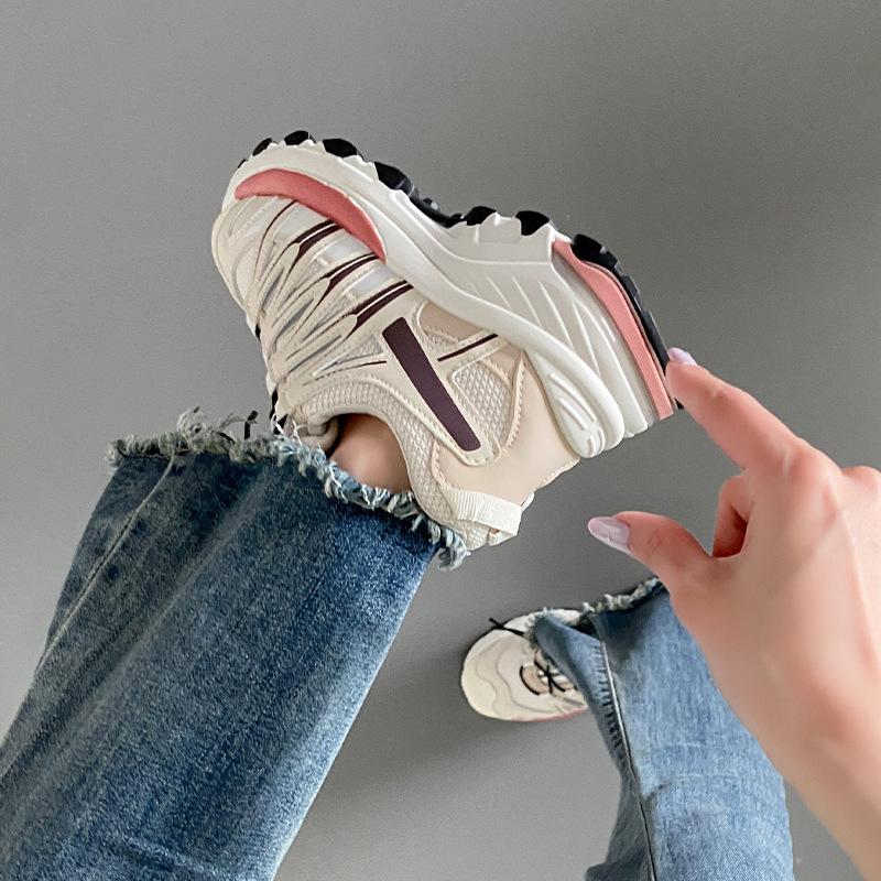 2025 autumn new breathable sports shoes heightened platform dad shoes student Korean version heightened running shoes female V281