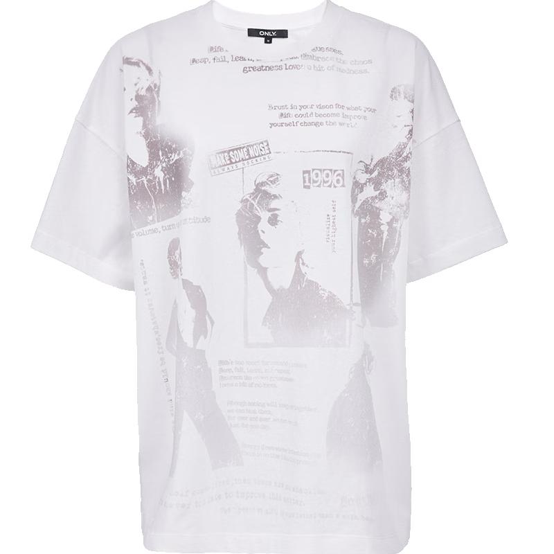 ONLY Women s 2025 Summer Portrait Print Loose T-Shirt M