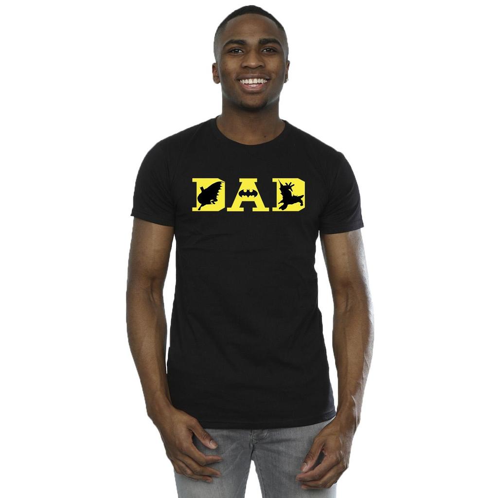 DC Comics Pánské tričko Batman Táta s ikonami netopýra