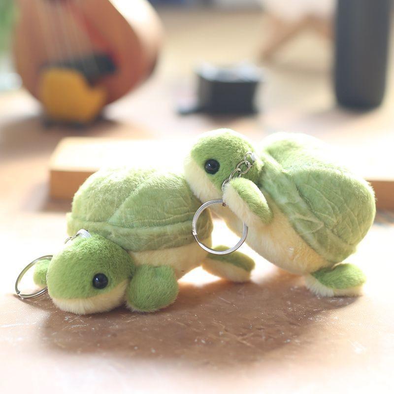 Cute Adorable Mini Turtle Plush Toy Keychain Backpack Pendant 12cm Soft Stuffed Animal