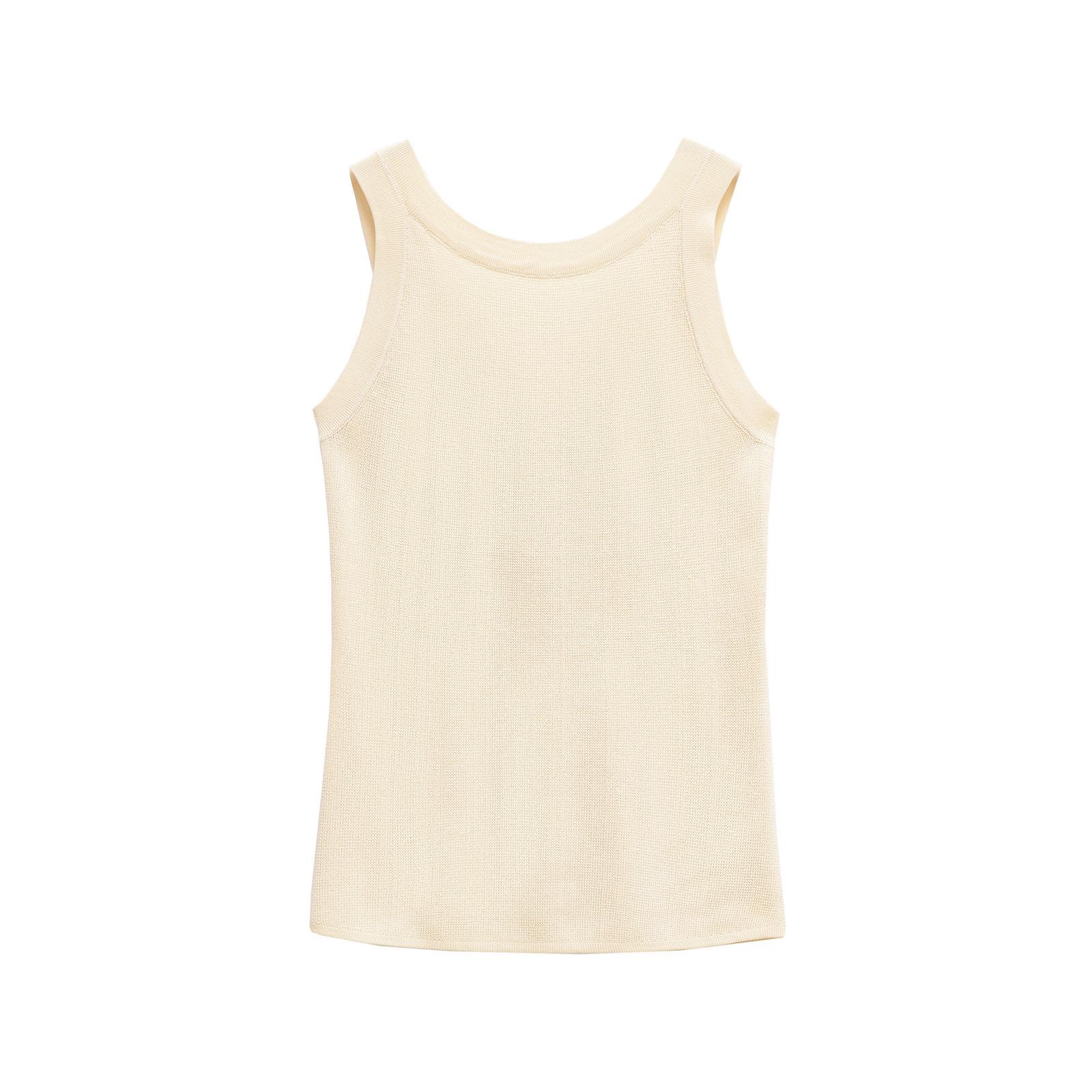 

Женская мода весна 2025: Топ с круглым вырезом в европейском и американском стиле, однотонный, с широкими бретелями Small абрикосовый