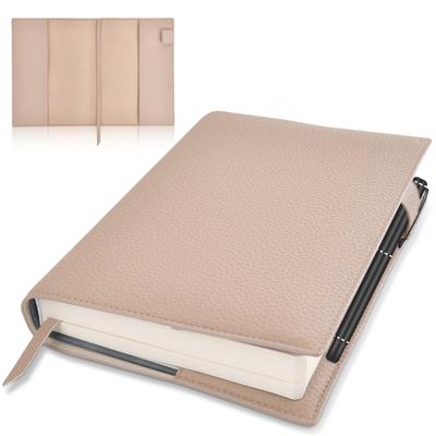 Tonriga A5 Waterproof Leather Book Cover with Notebook for Literary Reference and Specialized with Pen Premium Faux Leather Book Cover Bookmark,