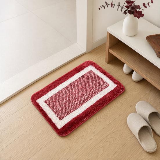Bathroom Anti-Slip Mat, Ultra Soft Water-Absorbent Fiber Bath Mat, Non-Slip Thick Cushioned Floor Mat, for Tub Home Decor Accessories