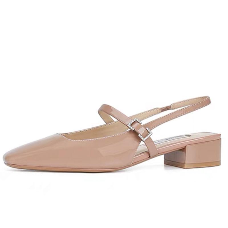 After Empty Bag Head Sandals Female Summer 2025 New French Fairy Wind Mary Jane Diamond Buckle Thick Heel Size Single Shoes