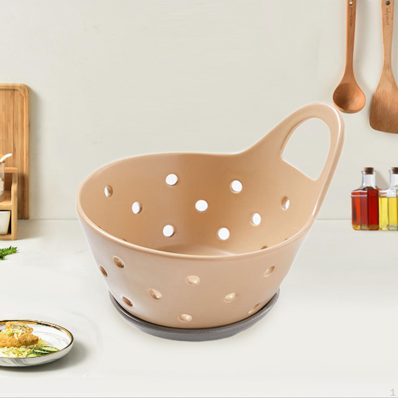 

Fruit Basket Colander Drainage Bowl Strainer for Countertop Vegetable Home хаки