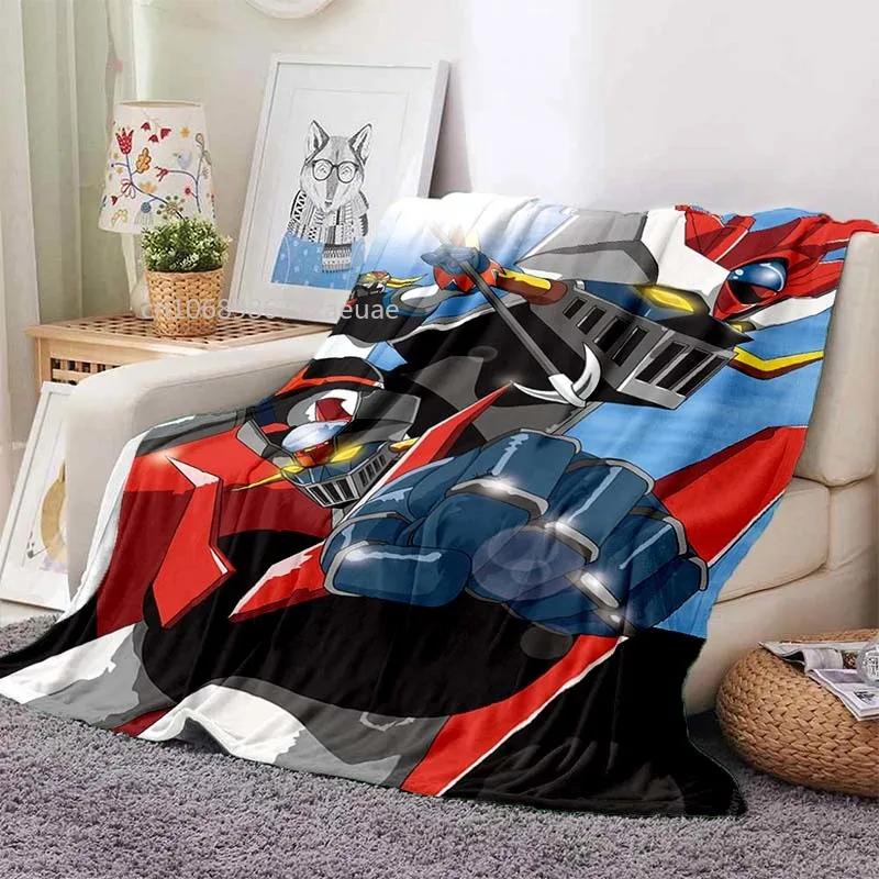 Mazinger Z UFO Robot Grendizer Flannel Blanket Cartoon Anime Children Soft Cover Lightweight Bed Sofa Chair Blanket