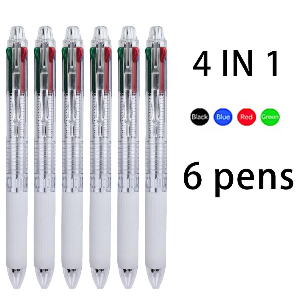 Multicolor Retractable Ballpoint Pen 0.5, 4-in-1 Colored Pens Fine Point Ballpoint With Long-Lasting Ink Pens for  Journaling