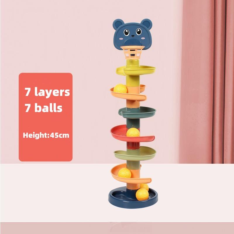 Creative Rotating Track Rolling Children's Baby Educational Toys Spinning Sliding Ball Tower Stacking