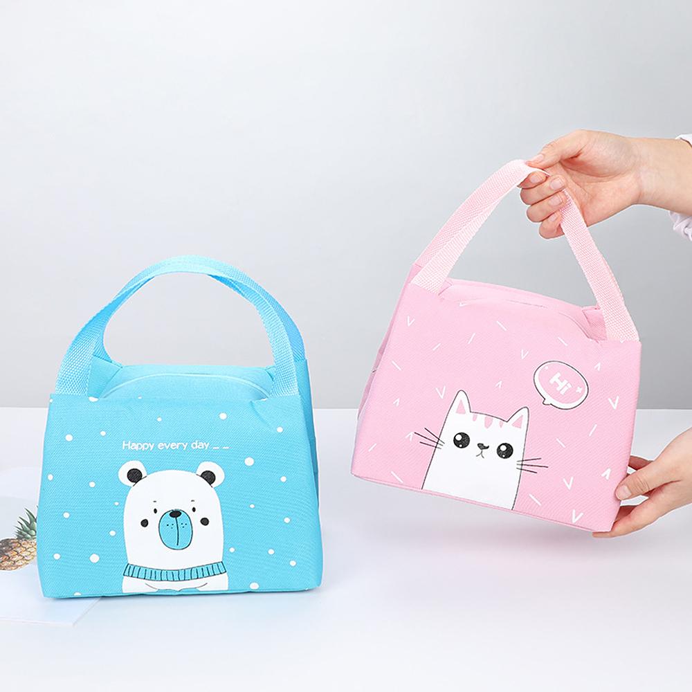 New Cartoon Lunch Box Bag Waterproof Picnic Bag Food Cooler Bags Portable Handbag Thermal Insulated Lunch Bag Women Kids Tote