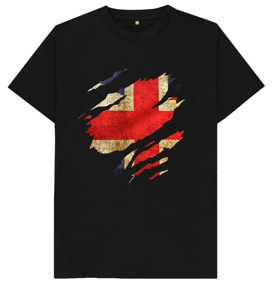 United Kingdom Ripped Flag Patriotic St Georges Day T Shirt S