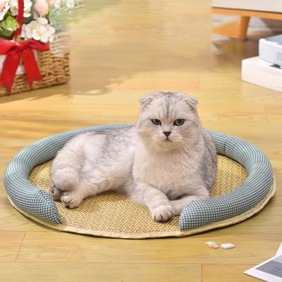 Yousheng Cat Bed Wear-Resistant Soft Breathable Round Summer Pet Cat Sleeping Bed Cushion Pet Supplies