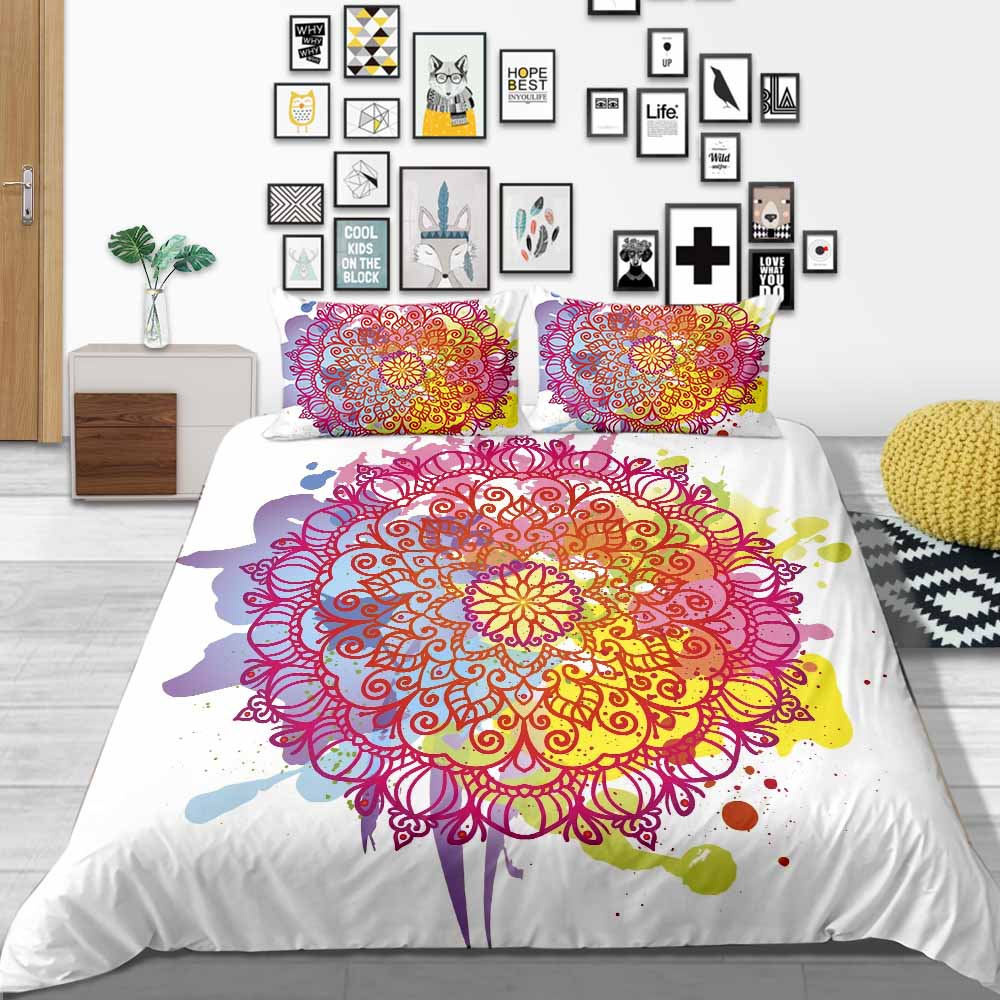 Povlečení v bohémském stylu Souprava na přikrývku Boho Souprava domácího povlečení Polyesterová souprava na polštář pro muže