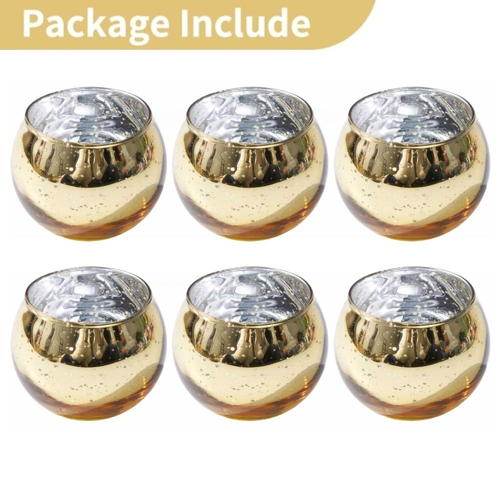 6/12Pcs Mercury Votive Tealight Glass Candle Holder Wishing Candlestick Birthday Party Home Wedding Table Centerpiece Decoration