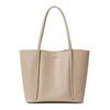 Minimalist Leather Tote Bag with Front Pocket