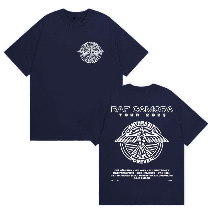 Rapper Raf Camora Tour 2025 Merch Pánské Hip Hopové Nadměrné Bavlněné Tričko Retro Styl Gotická Módní Tričko Streetwear