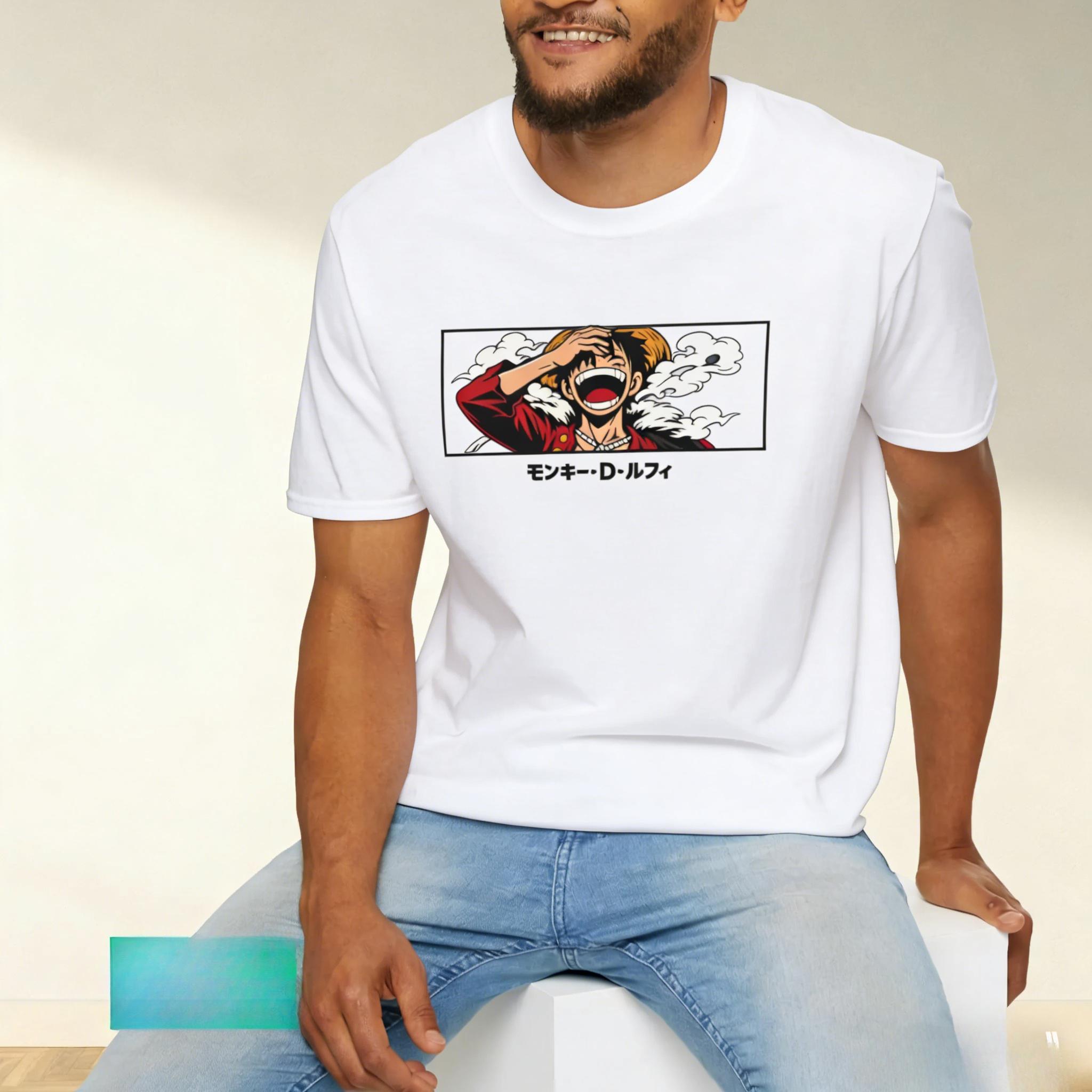 

Anime One Piece 2026 Summer New 100 cotton Tshirt Luffy pattern unisex short sleeves Y2K loose Harajuku comfortable shirt M