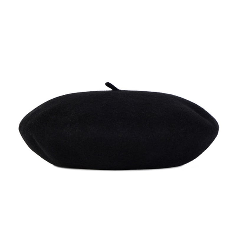 VARZAR VA Square Studded Wool Beret Black