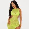 A Fashionable Round-neck Sexy See-through Cutout Dress for Women