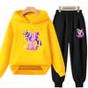 Unicorn Pony Hoodie Kids 3-12 Years Boys Girls Red Casual Tops+Pants Sets Children Long Sleeves Autumn Fashion Clothes