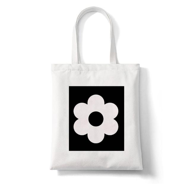 Женская холщовая сумка-тоут в стиле ретро с цветочным принтом, многоразовая сумка-шоппер в корейском стиле, Эстетическая студенческая книжная сумка, элегантная женская сумка 24*26cm