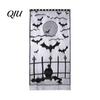 Sexy Halloween Table Cover Door Curtain, Lace Spider Web Fireplace Cover, Scary Skeleton Witch Party Set Bat Print Window Drapes for Home Indoor Decor
