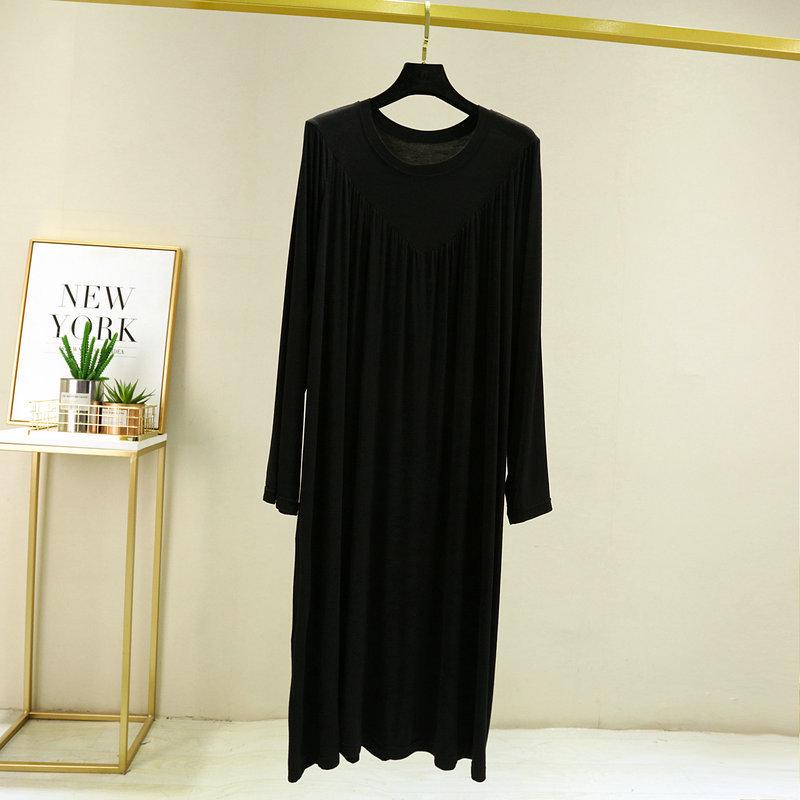 V-Neck Pleated Modal Cotton Long Nightdress - Women's Spring/Summer 2022 Collection