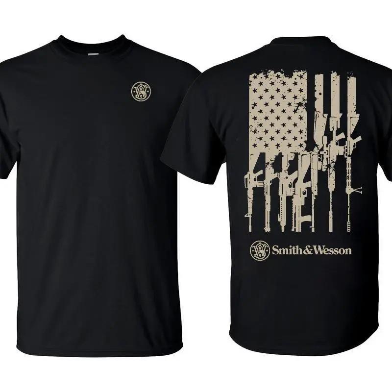 Smith & Wesson Tactical T-Shirt American Flag Firearms Graphic Tee S разноцветный