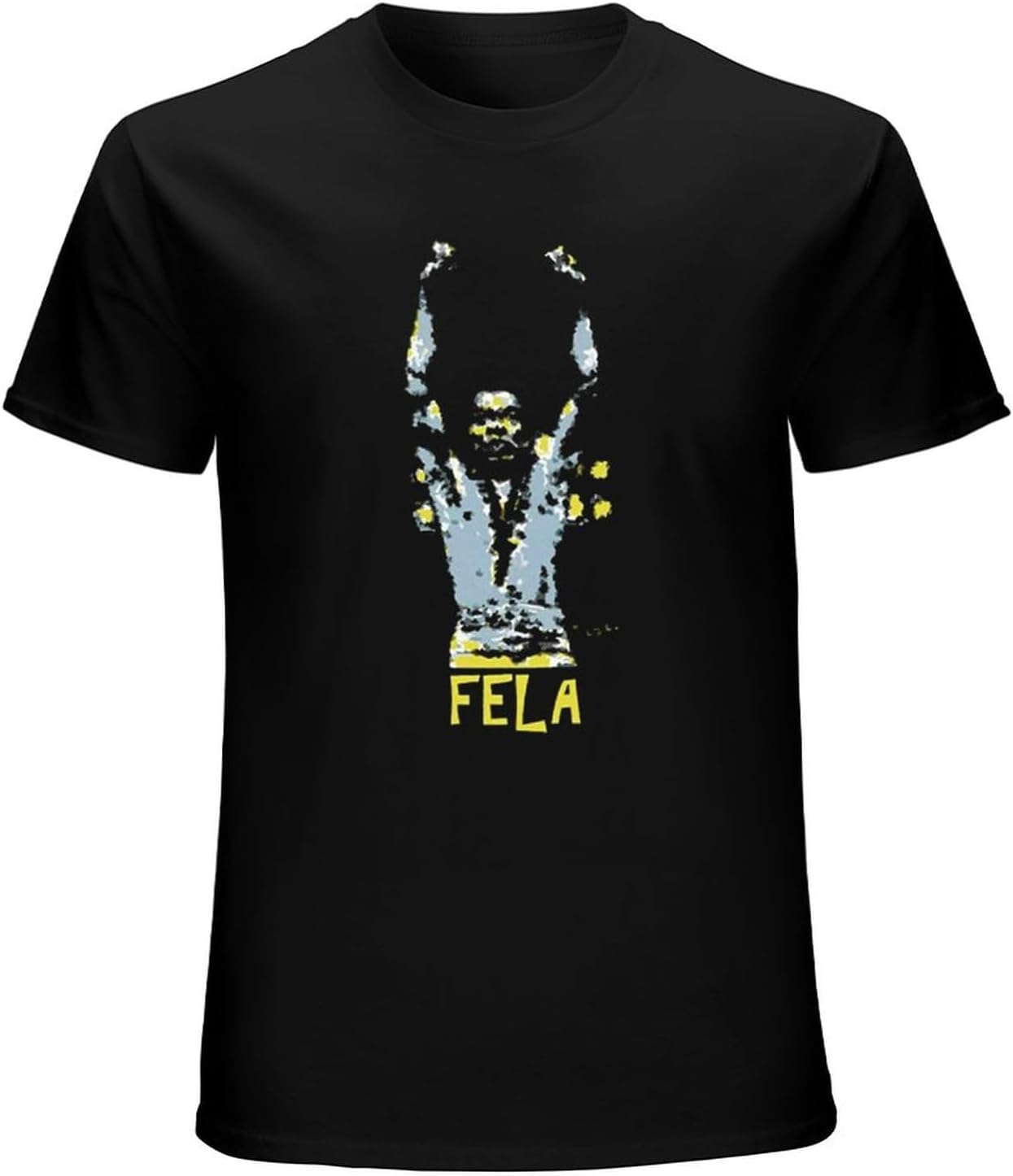 Men s Summer T Shirt Fela Kuti Iconic Afrobeat T Shirt Button Closure M чёрный