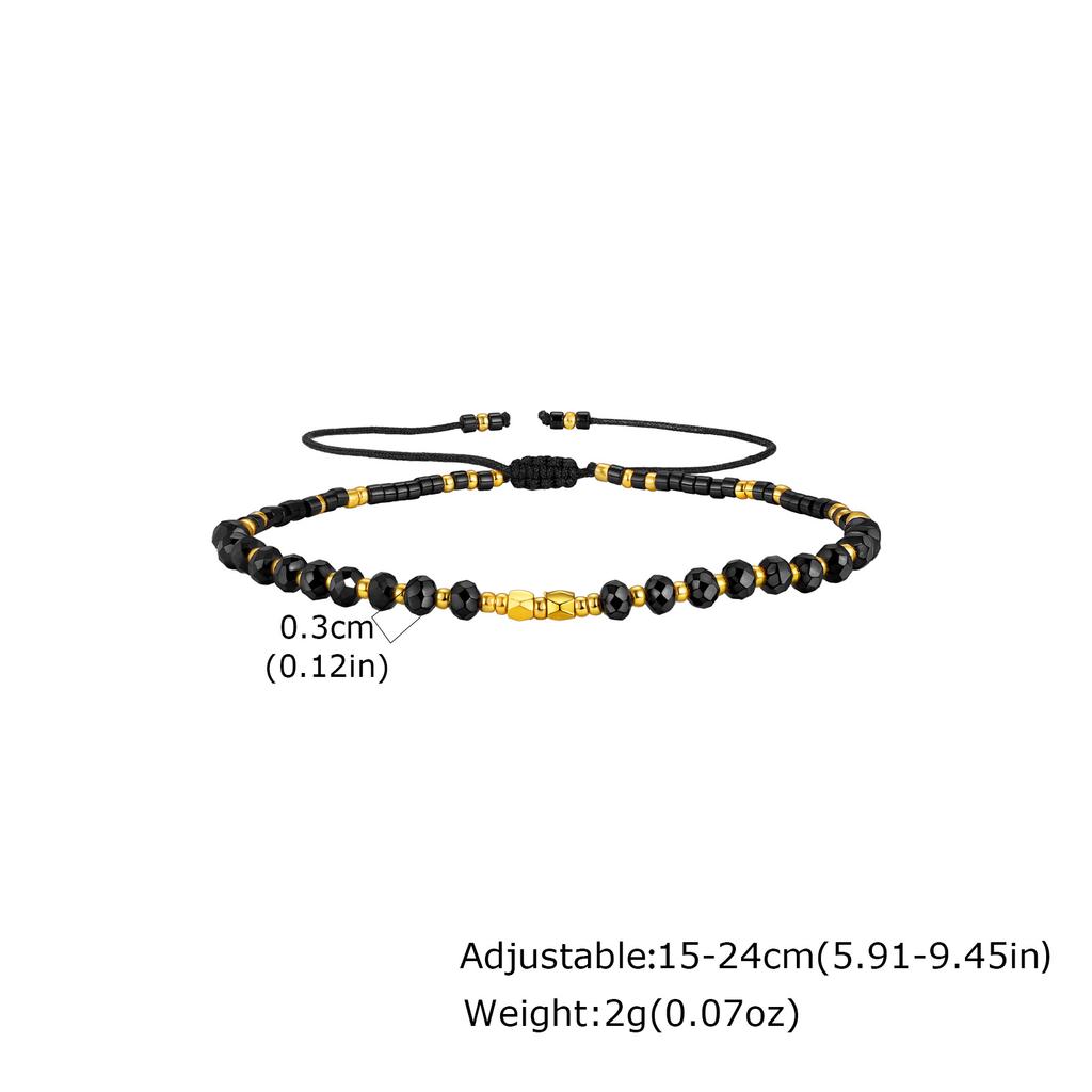 Colorful Glass Bead Bracelet for Women,Adjustable Woven Rope Chain Bracelets,Fashion Bohemian Jewelry Gift