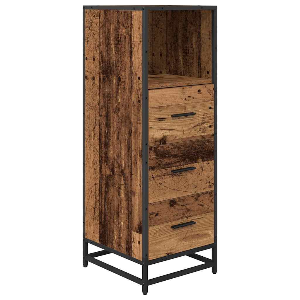 Bathroom Furniture Set with Drawers 4 pcs Reclaimed Wood Effect Particleboard
