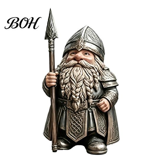 Stable Base Desk Sculptures Viking Gnome Warrior Figurine, Resin Nordic Dwarf Statue, Decorative Weather Resistant Yard Decorations Soldier
