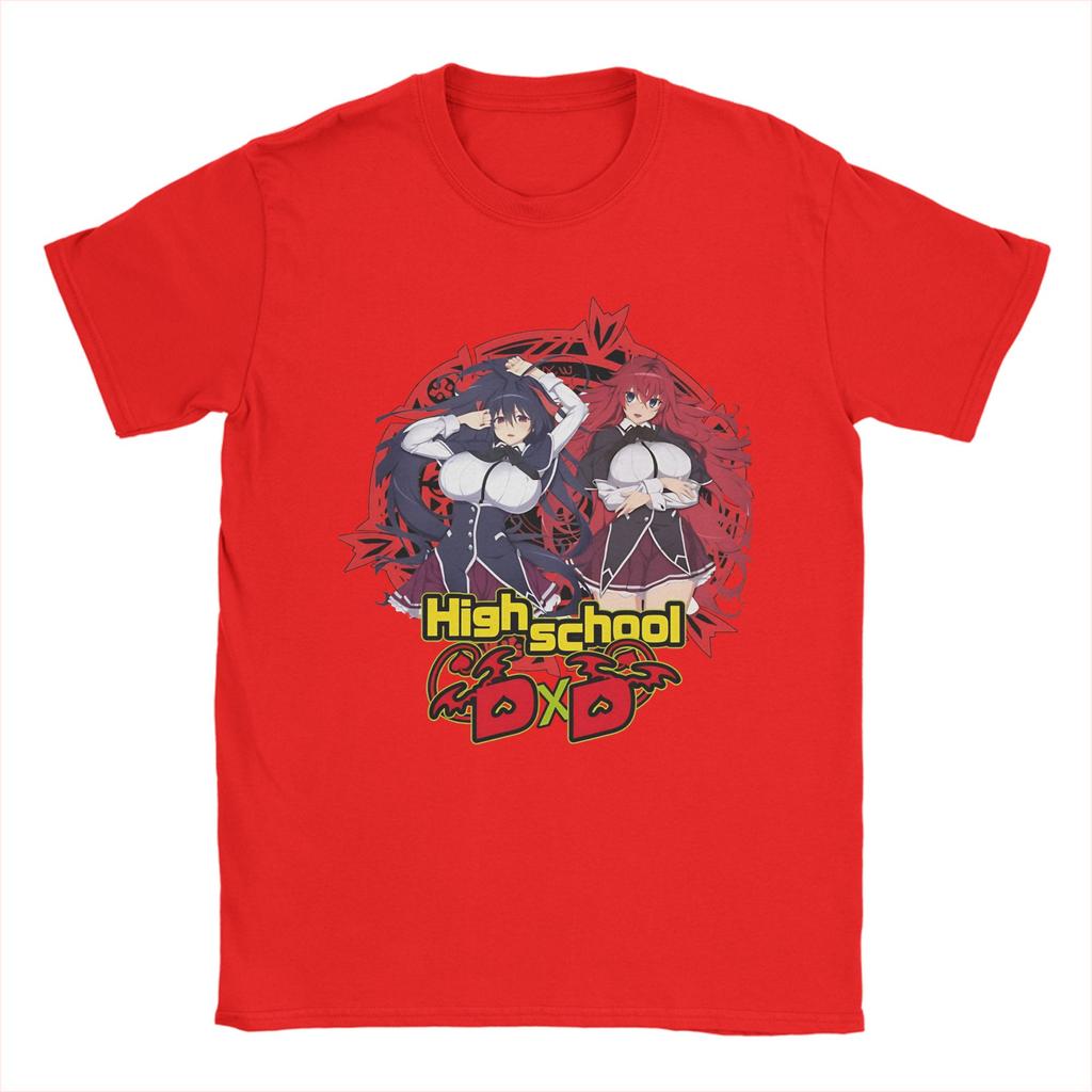 Rias & Akeno High School DxD T Shirts Men Women's Pure Cotton T-Shirt Round Neck  Rias Gremory Tees Short Sleeve Clothing
