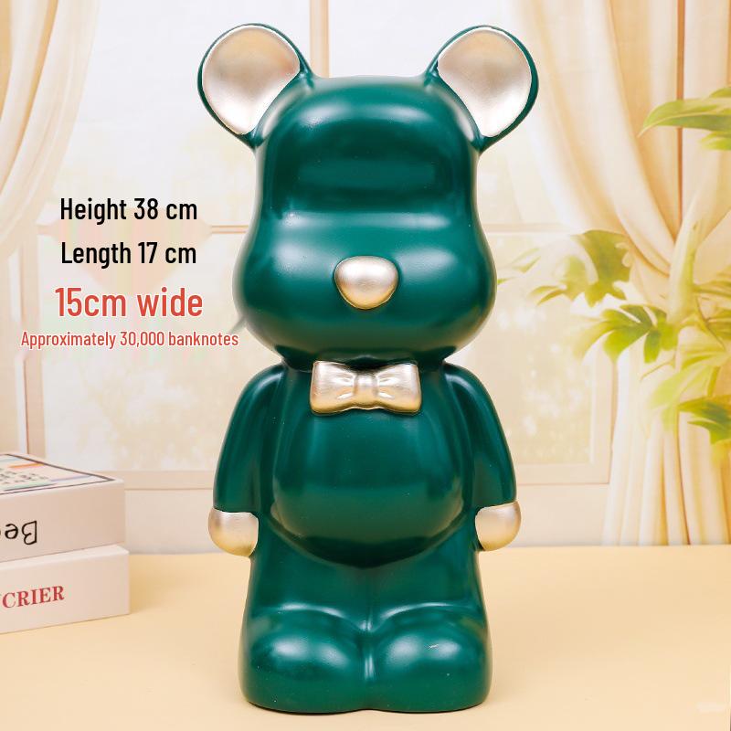 Luxury Large Capacity Bear Piggy Bank for Kids - Decorative Living Room Ornament