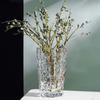 Relief Texture Glass Vase Creative Hydroponic Flower Pot Desk Decoration Artificial Flower Decorative Floral Arrangement Vases