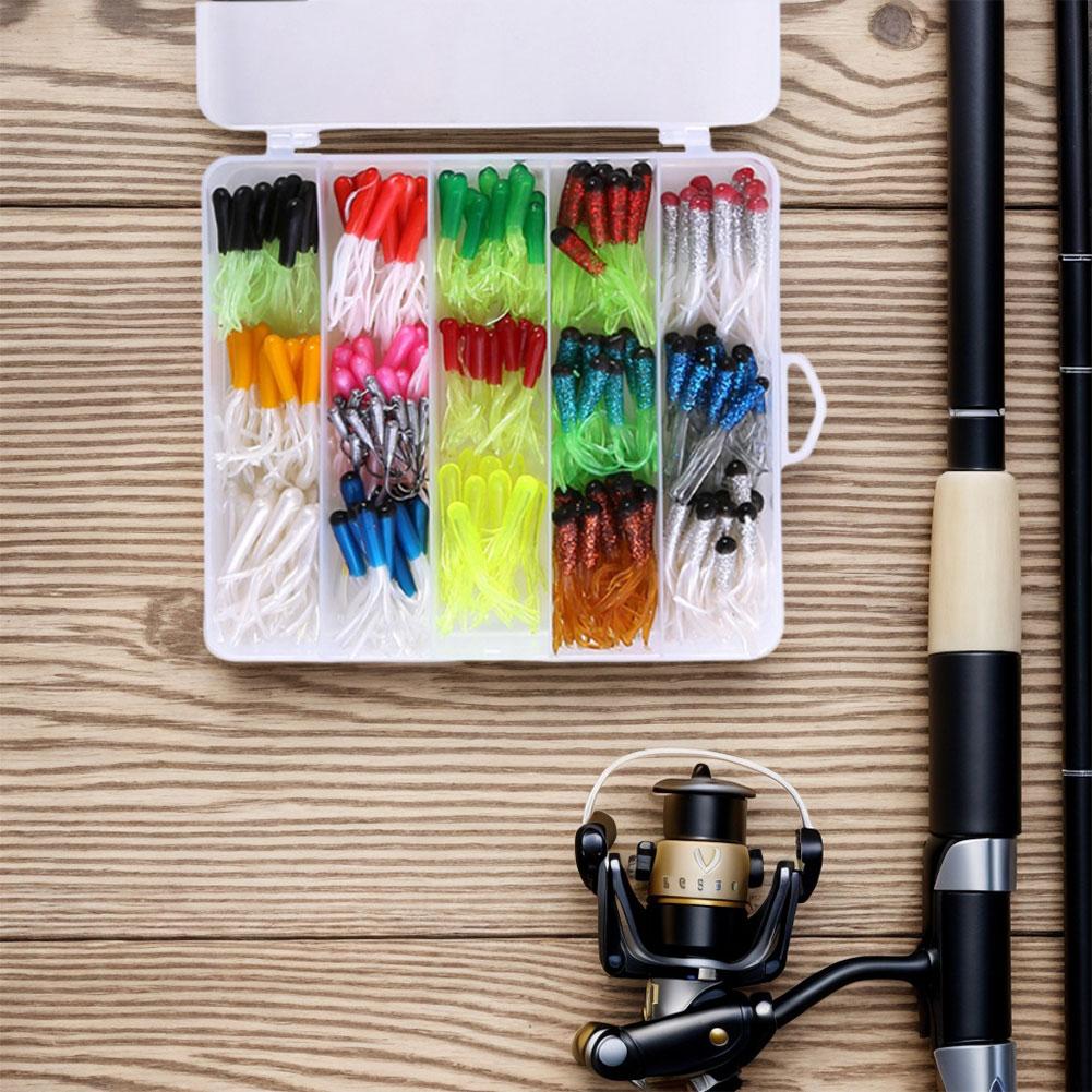 165pcs Fishing Lure with Jig Hooks Artificial Bait Soft Worm Bait Wobbler Silicone Swimbait for Fishing Pike Perch Trout
