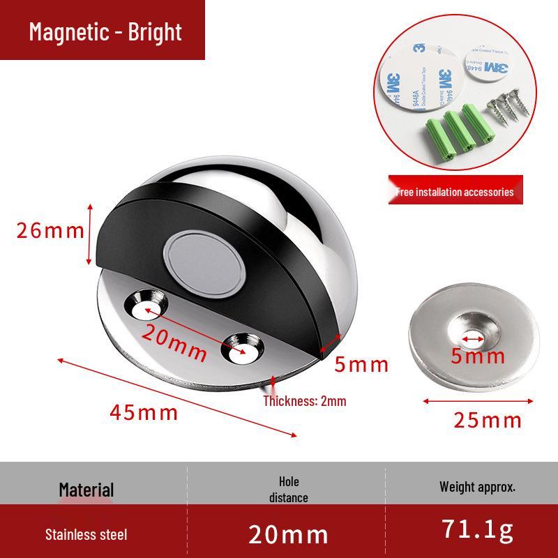 No-Drill Anti-Collision Rubber Door Stopper for Glass Doors - Hole-Free, Anti-Theft, Turtle Top Design