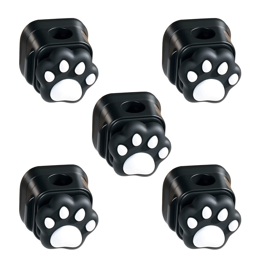 5pcs Multi-functional Magnetic Desktop Cable Organizer Self-adhesive 3D Cat Claw Charging Line Winder Cable Holder
